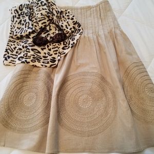 Peck & Peck Linen blend drop waist skirt  Sz 8